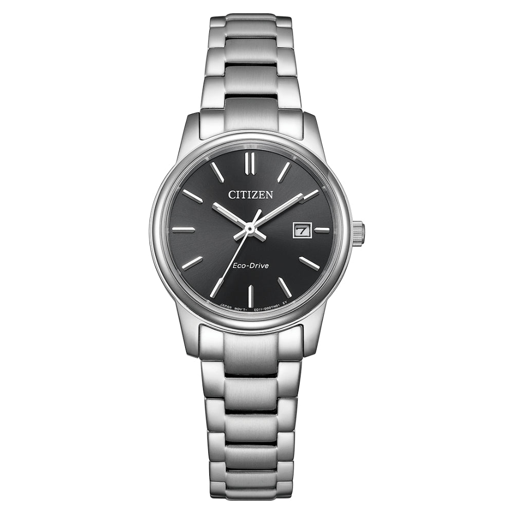 Citizen Eco-Drive Dress Black Dial Stainless Steel Women's Watch (EW2318-90E)