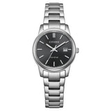 Citizen Eco-Drive Dress Black Dial Stainless Steel Women's Watch (EW2318-90E)