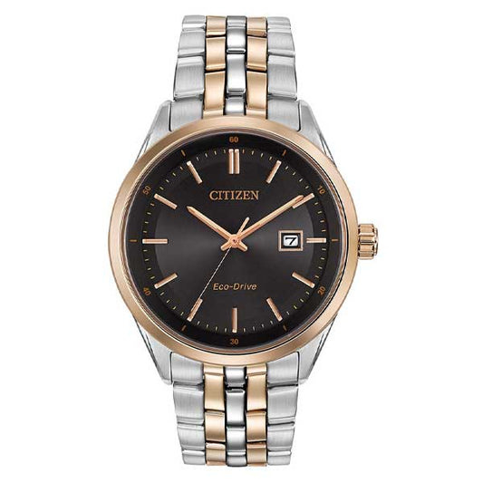 Citizen Eco-Drive Black Dial Stainless Steel Dress Men's Watch (BM7256-50E)