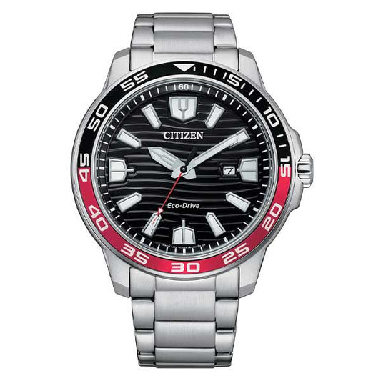 Citizen Eco-Drive Black Dial Stainless Steel Dress Men's Watch (AW1527-86E)