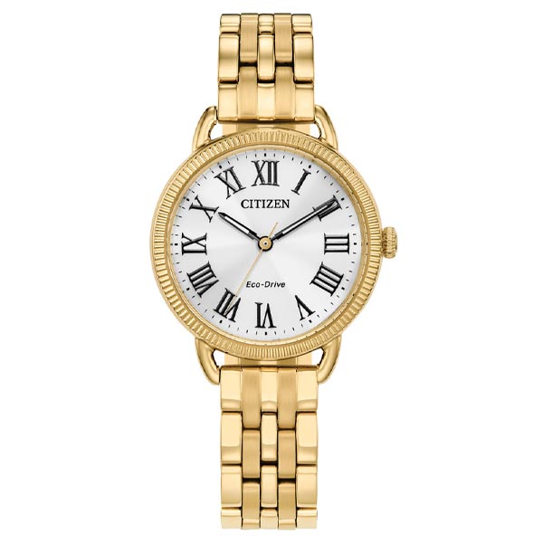 Citizen Eco-Drive Silver Dial Stainless Steel Dress Women's Watch (EM1052-51A)