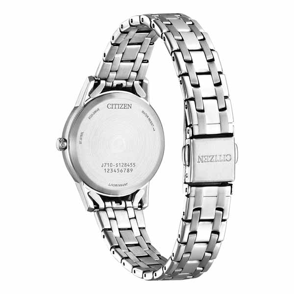 Citizen Eco-Drive White Dial Stainless Steel Women’s Watch (FE1240-81A)