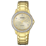 Citizen Eco-Drive Gold Dial Stainless Steel Dress Women's Watch (FE1172-55P)