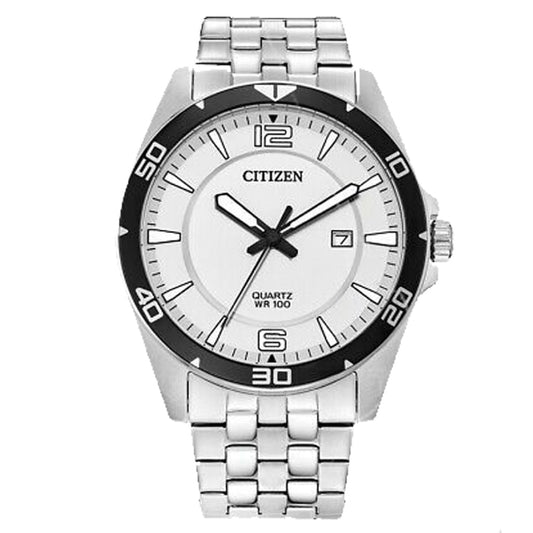 Citizen Dress White Dial Stainless Steel Men's Watch (BI5051-51A)