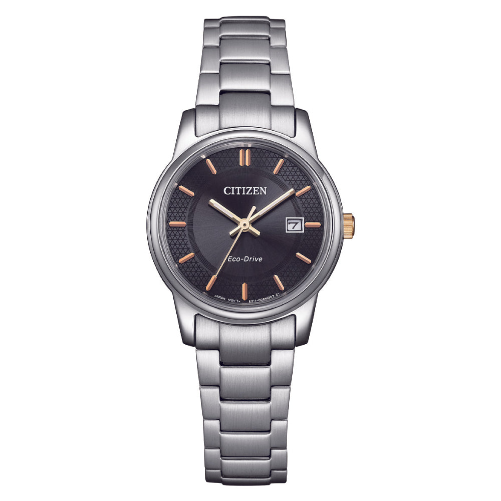 Citizen Eco-Drive Black Dial Stainless Steel Women's Watch (EW2317-76E)