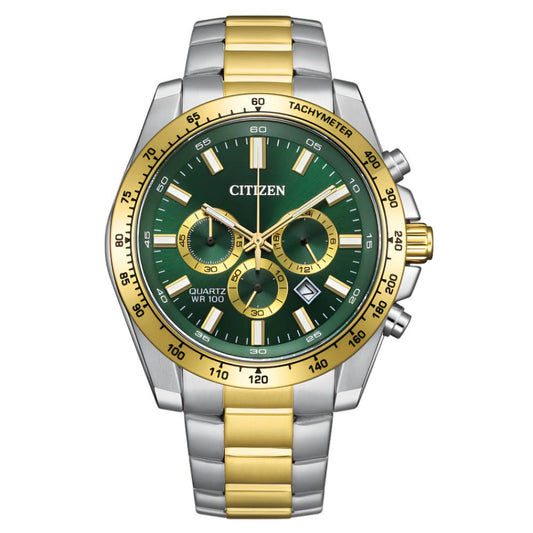 Citizen Sports Chronograph Quartz Green Dial Men's Watches (AN8234-58X)