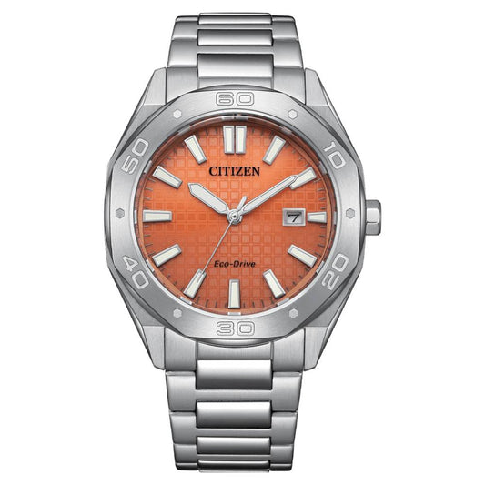 Citizen Classic Eco-Drive Orange Dial Stainless Steel Men's Watches (BM7630-80Z)