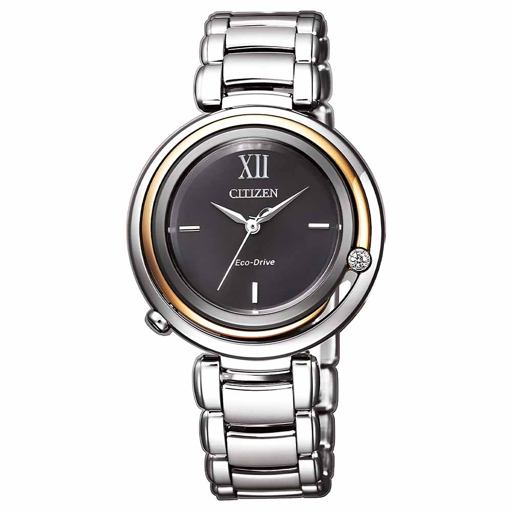 Citizen Eco-Drive Diamond Black Dial Women’s Watch (EM0658-87E)