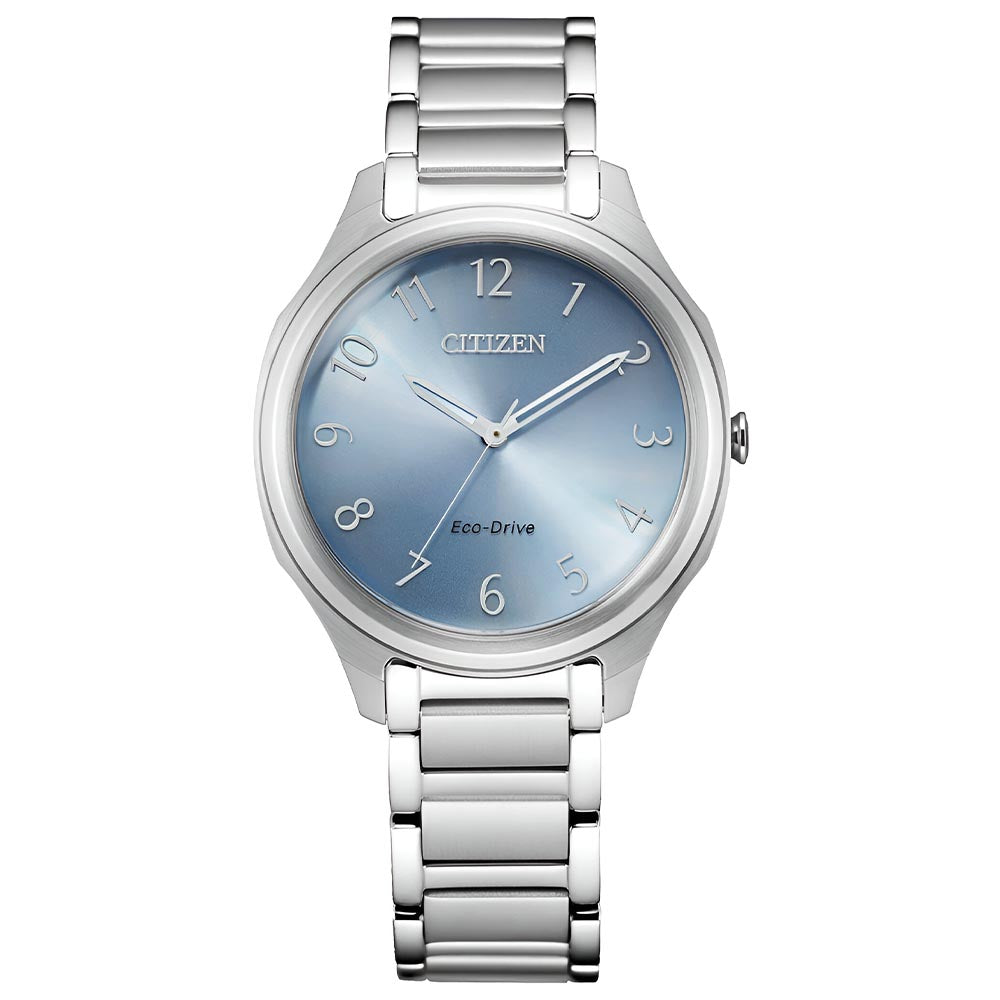Citizen Eco-Drive Blue Dial Stainless Steel Women's Watch (EM0750-50L)