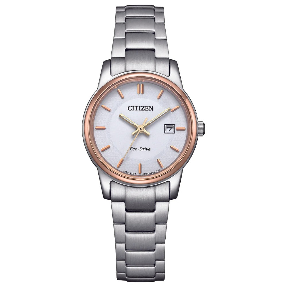 Citizen Eco-Drive White Dial Two-Tone Women's Watches (EW2319-71A)