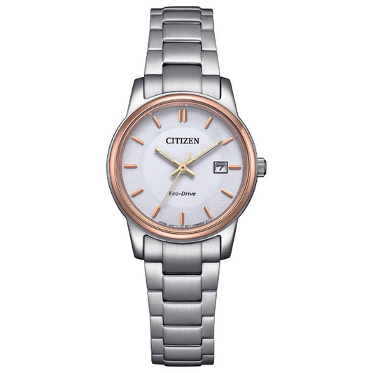 Citizen Eco-Drive White Dial Two-Tone Women's Watches (EW2319-71A)