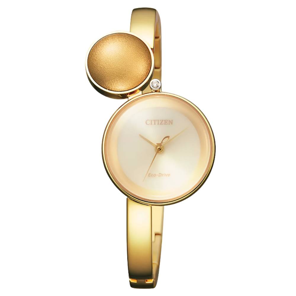 Citizen Analog Gold Dial Stainless Steel Women's Watch (EW5492-53P)