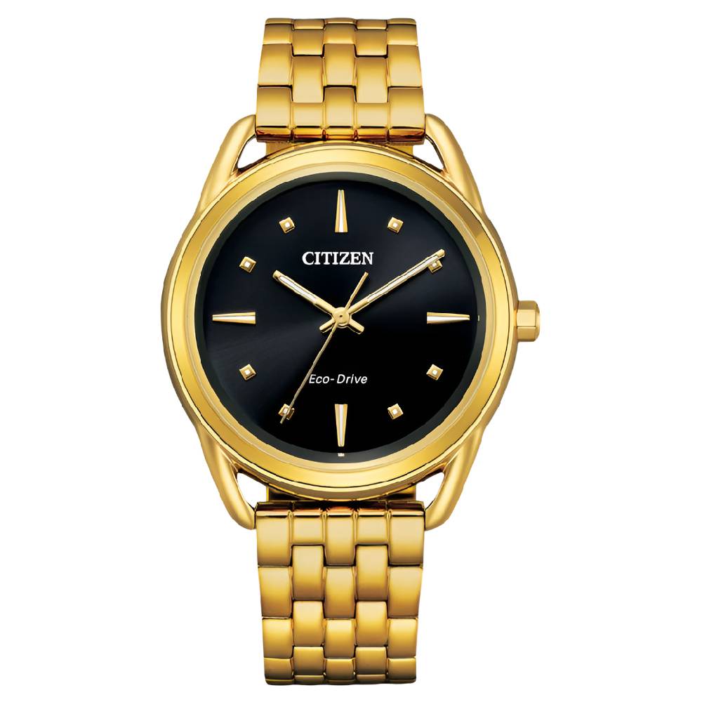 Citizen Eco-Drive Black Dial Stainless Steel Women's Watch (FE7092-50E)