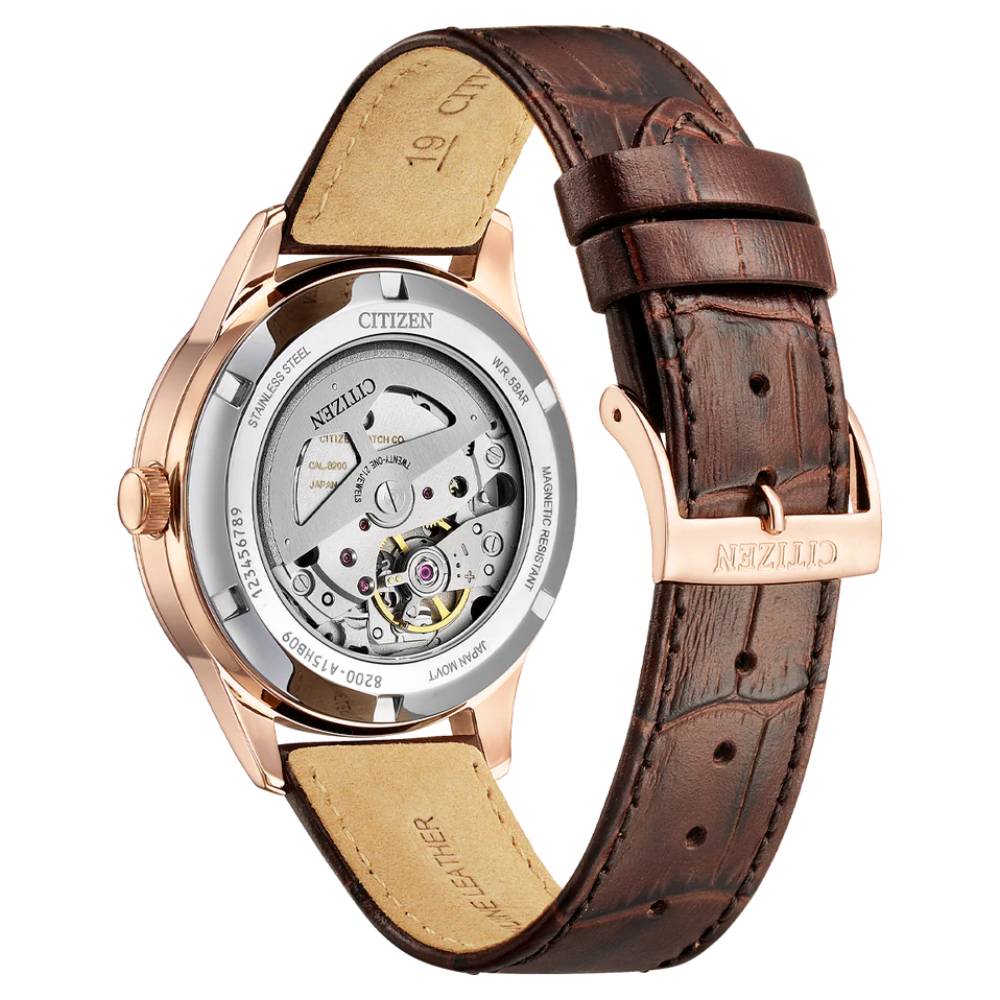 Citizen Mechanical Automatic Pink Gold Dial Men’s Watch (NY4062-04X)