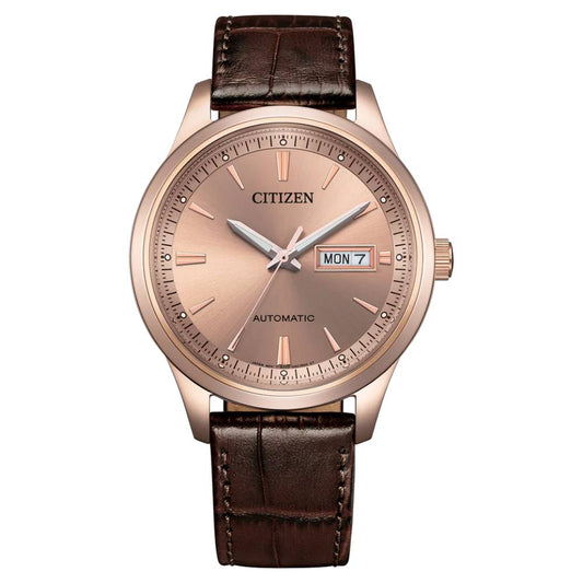 Citizen Mechanical Automatic Pink Gold Dial Men’s Watch (NY4062-04X)