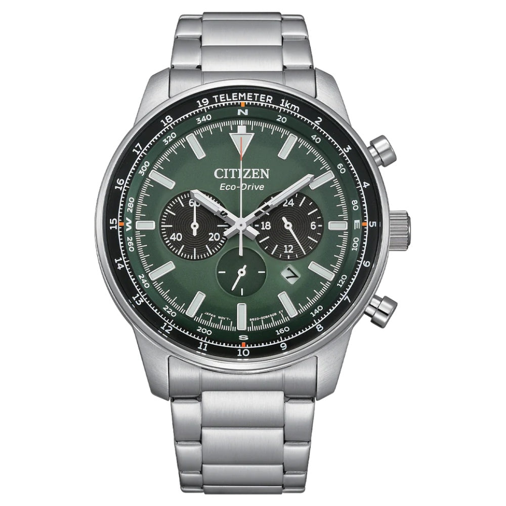 Citizen Chronograph Eco-Drive Green Dial Men's Watches (CA4500-91X)