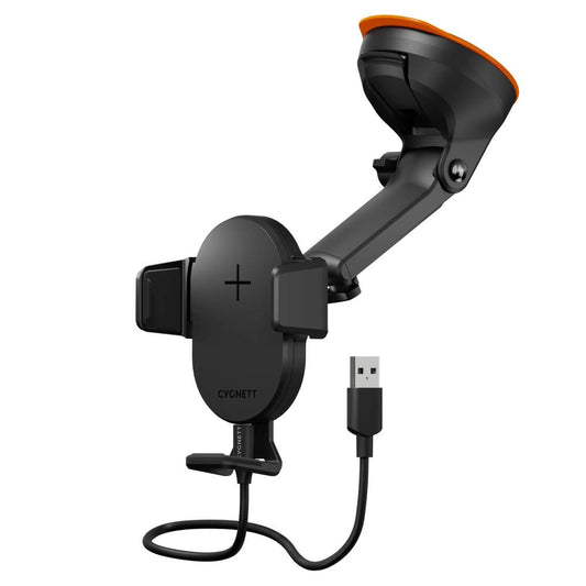 Cygnett 15W EasyMount Universal Extendable Mount & Wireless Charger - Black
