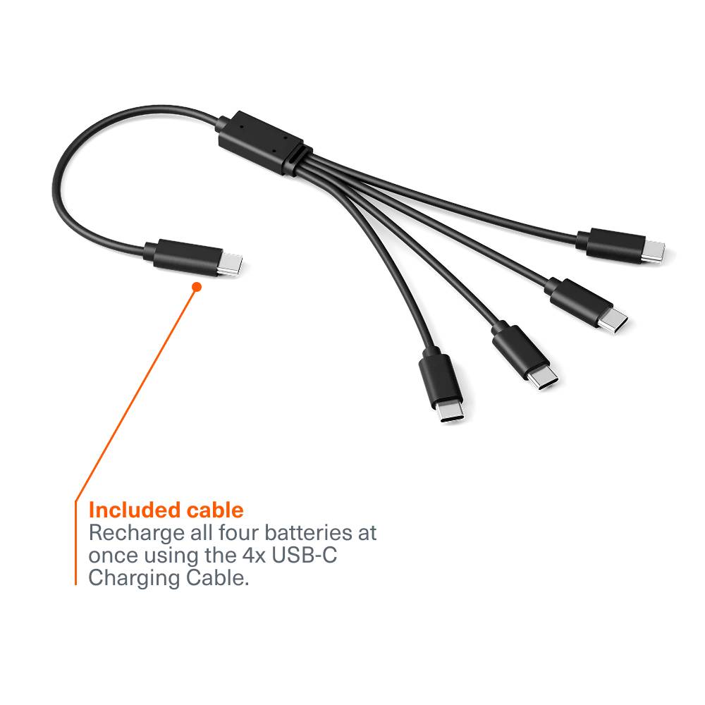 Cygnett AA USB-C Rechargeable Li-ion Battery (4 Pack) - Black