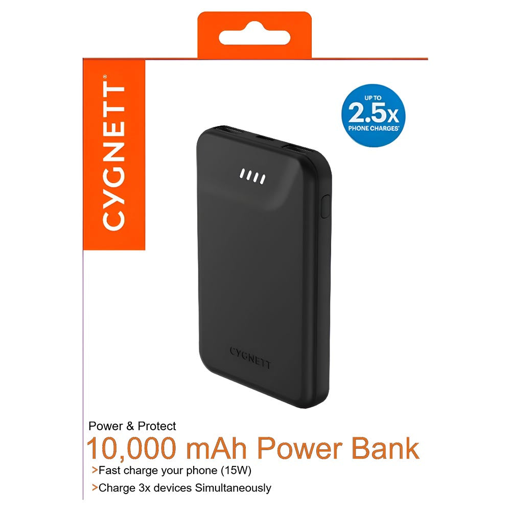 Cygnett ChargeUp 10,000 mAH Power Bank (Gen 2) - Black