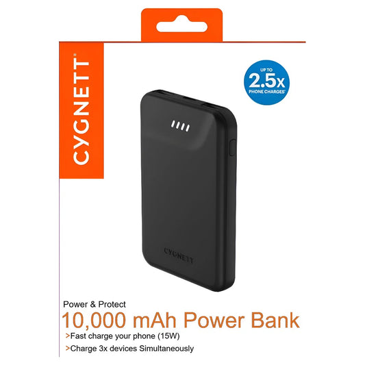 Cygnett ChargeUp 10,000 mAH Power Bank (Gen 2) - Black