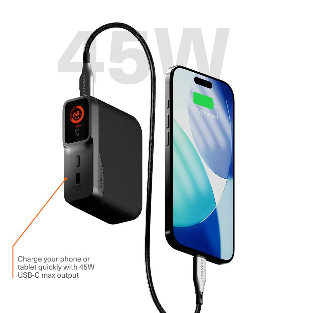 Cygnett Encore 10K Power Bank (45W) - Graphite