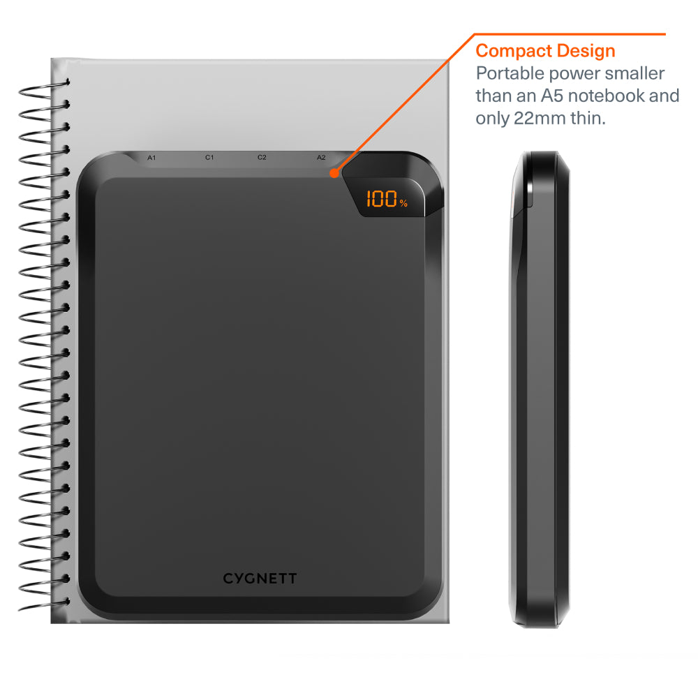Cygnett VertPWR 100W Laptop Power Bank 25K + Stand - Obsidian