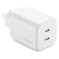 Cygnett 65W FAST 2-Port Wall Charger (GaN/ AVS/ PD) (White)