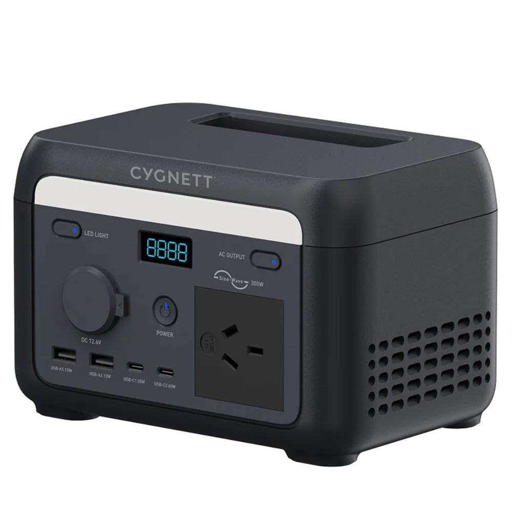 Cygnett Roam 200W/102.4Wh Portable Power Station - Black