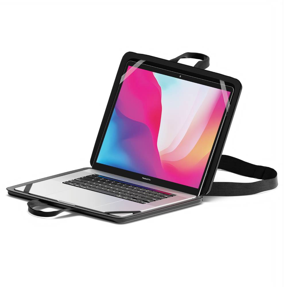 Cygnett Rugged Laptop Sleeve with Handle + Shoulder Strap (Suits Medium 15"- 16") - Black
