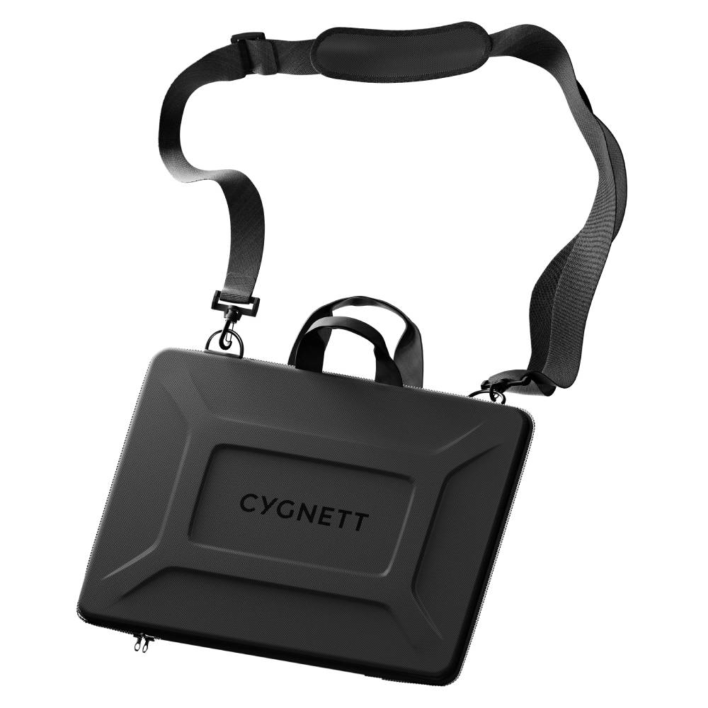 Cygnett Rugged Laptop Sleeve with Handle + Shoulder Strap (Suits Medium 15"- 16") - Black