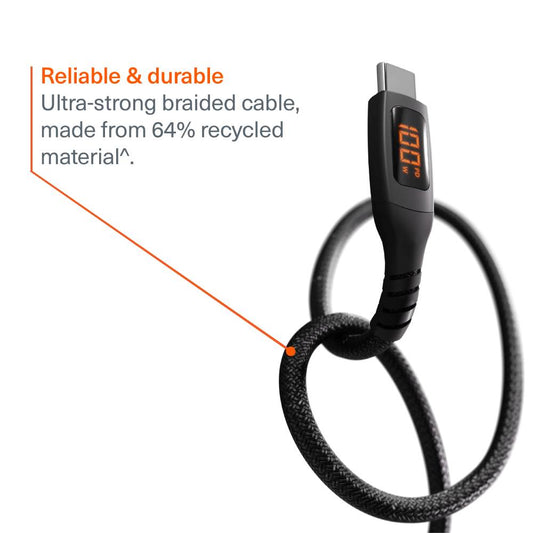 Cygnett Unite USB-C to USB-C LED Cable 100W (1M) - Black