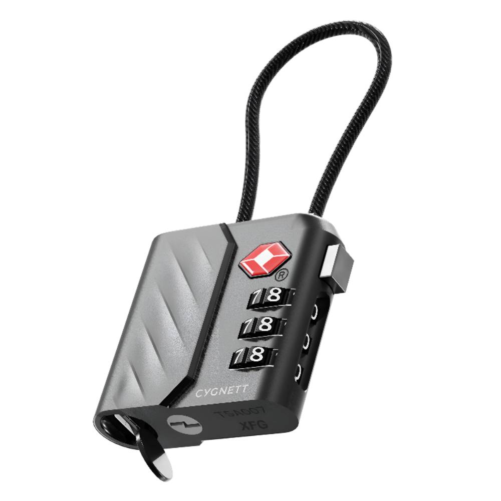 Cygnett Voyager Bluetooth TravelTag TSA Lock with USB-C Recharging - Black