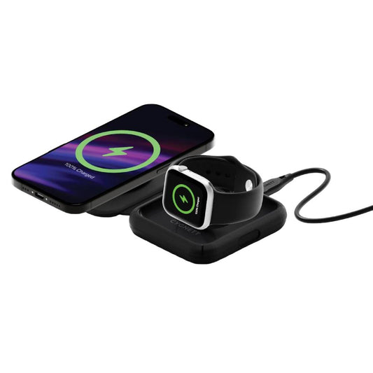 Cygnett Voyager MagTravel 2-in-1 Wireless Charger - Black