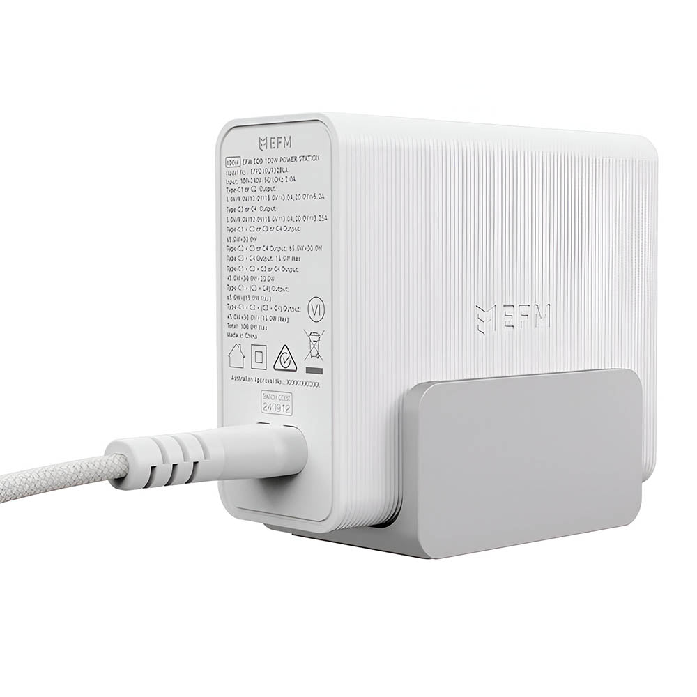 EFM 140W GaN Desktop Power Station with 4 x USB-C Ports - White