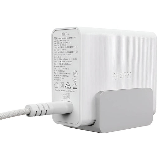 EFM 140W GaN Desktop Power Station with 4 x USB-C Ports - White