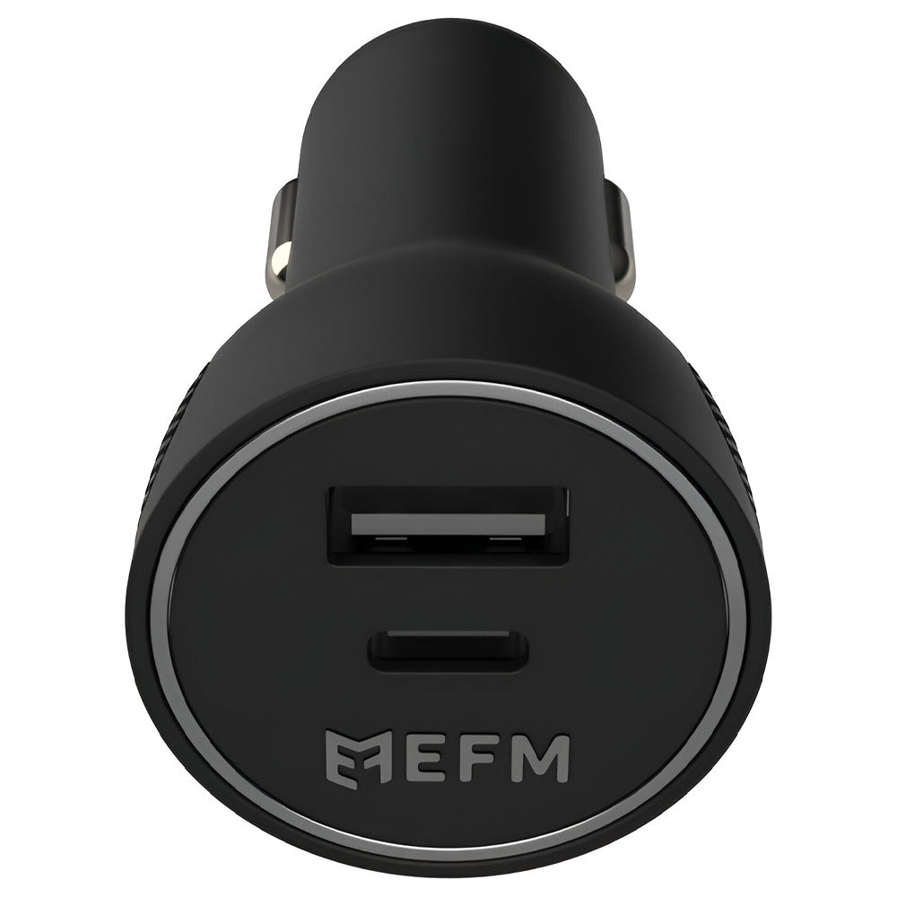 EFM 48W Dual Port Car Charger with Power Delivery & PPS - Black