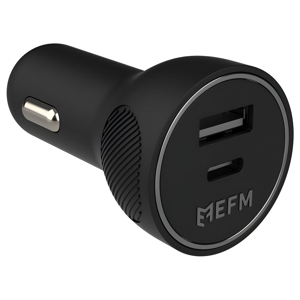 EFM 48W Dual Port Car Charger with Power Delivery & PPS - Black