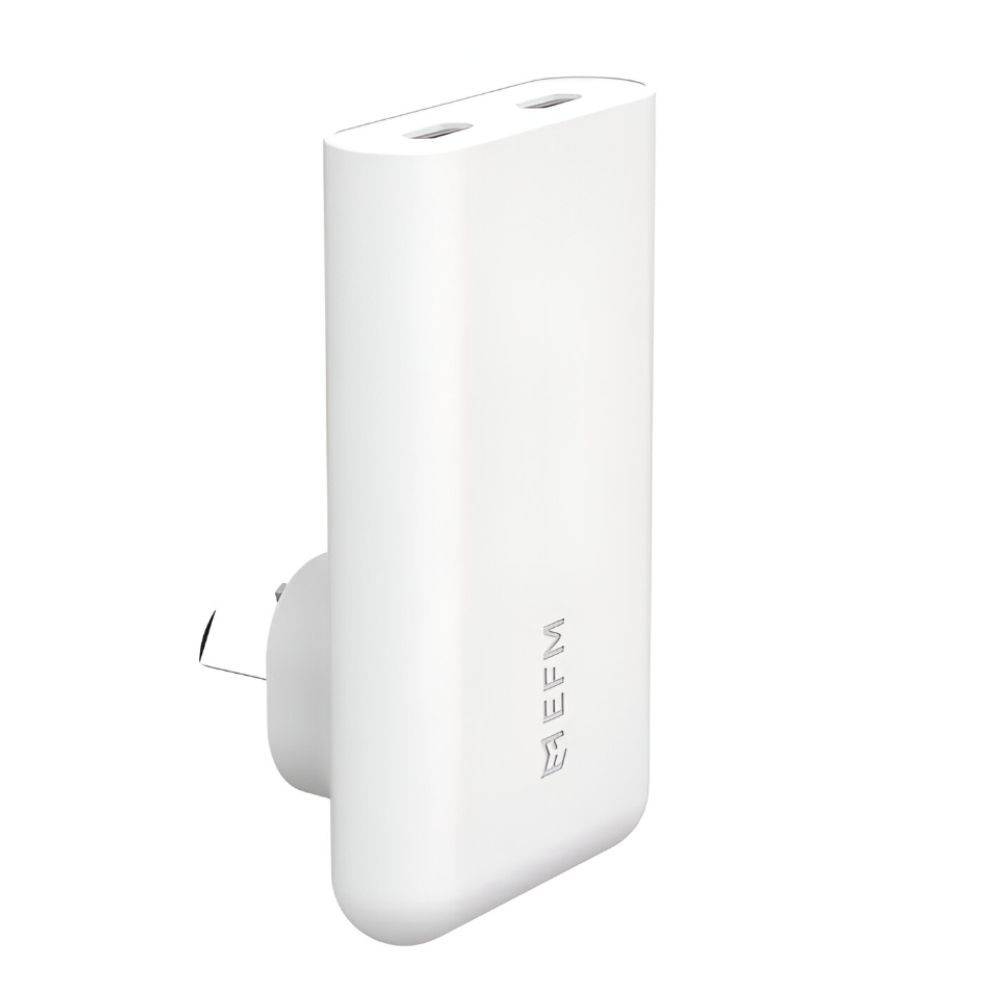 EFM 65W Slimline Wall Charger With GaN Power Delivery and PPS - White