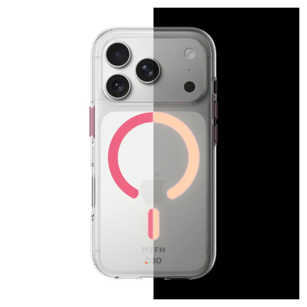 EFM Ibiza Glow Case with D3O Zero (Suits iPhone 17 Pro) - Pink