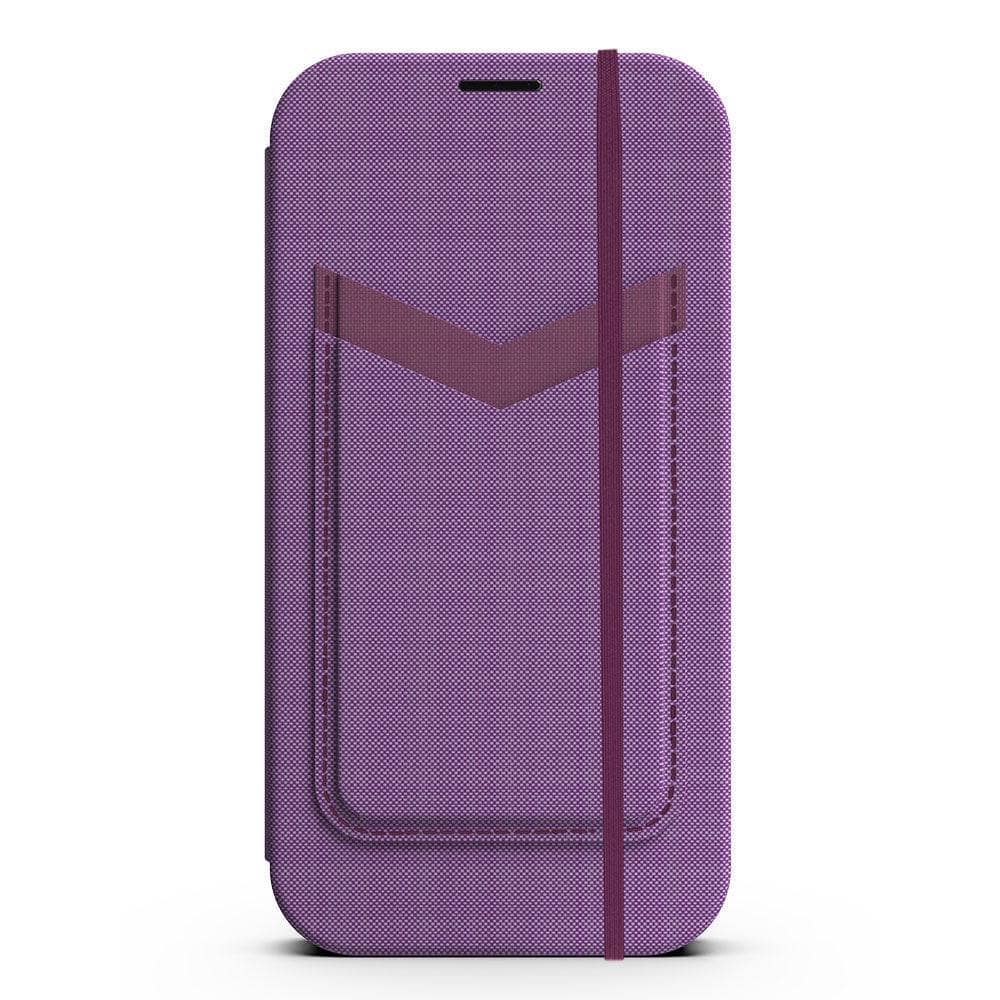 EFM Miami Leather Wallet Case Armour with D3O (Suits iPhone 13 Pro Max) - Violet