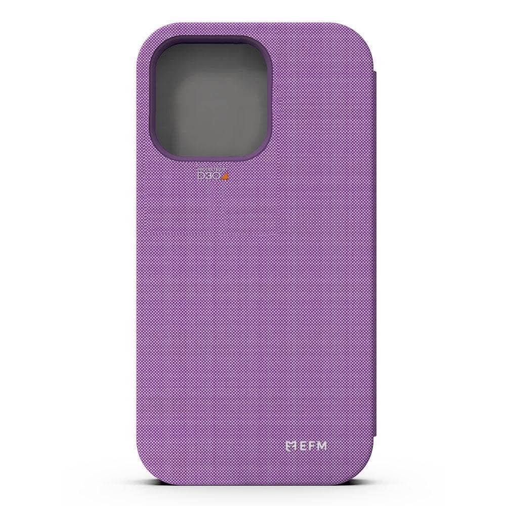 EFM Miami Leather Wallet Case Armour with D3O (Suits iPhone 13 Pro Max) - Violet