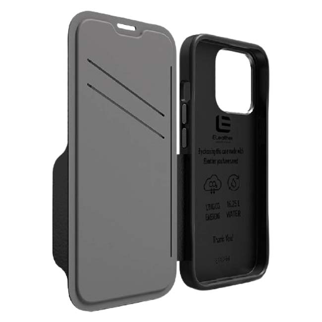 EFM Monaco D3O Leather Armour Wallet Case (Suits iPhone 13 Pro) - Black