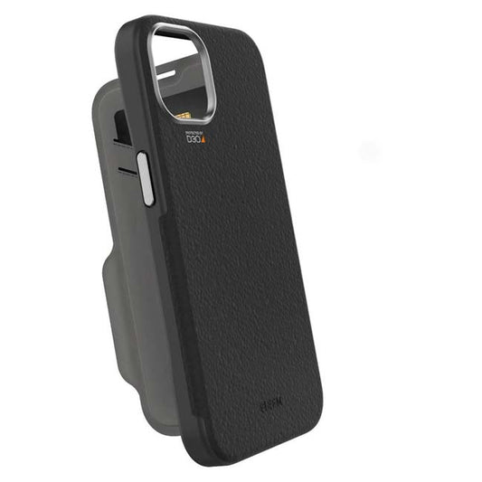 EFM Monaco D3O Leather Armour Wallet Case (Suits iPhone 13 Pro) - Black