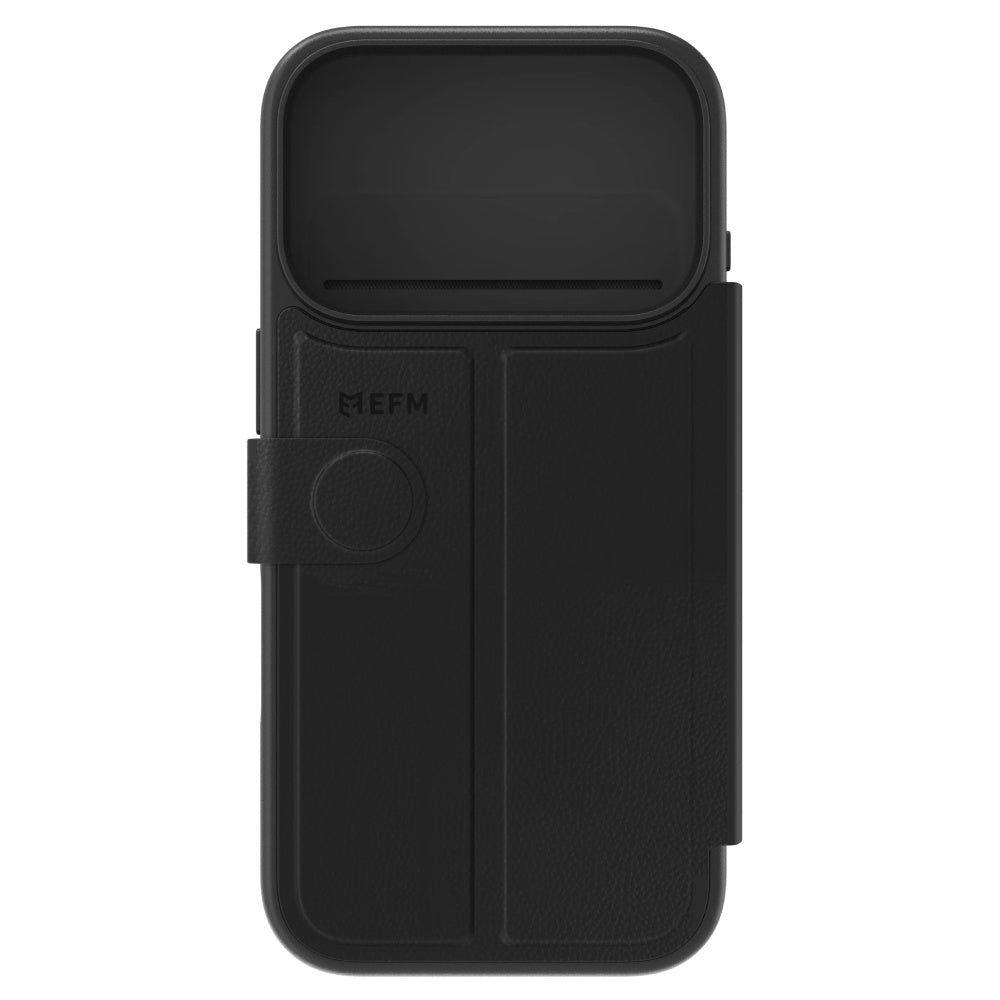 EFM Venice Wallet Case (Suits iPhone 17 Pro) - Black