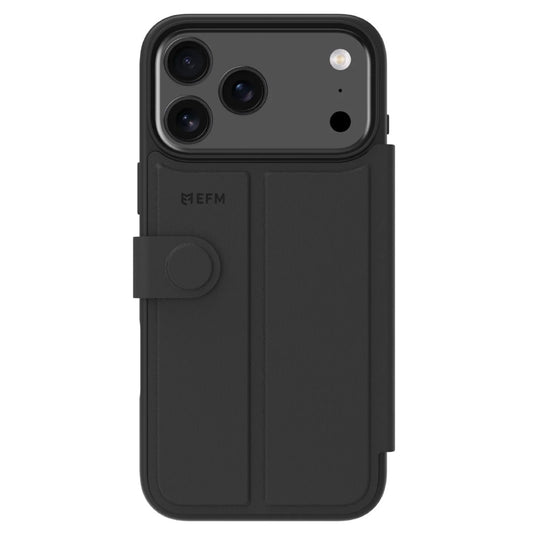 EFM Venice Wallet Case (Suits iPhone 17 Pro) - Black