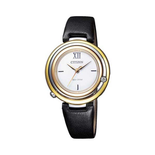 CITIZEN Eco-Drive Analog White Dial Women's Watch (EM0656-15A)
