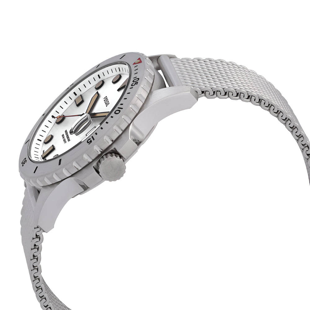Fossil Blue Three-Hand Date Stainless Steel Mesh Men's Watch (FS5948)