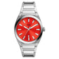 Fossil Everett Three-Hand Date Red Dial Stainless Steel Men's Watch (FS5984)