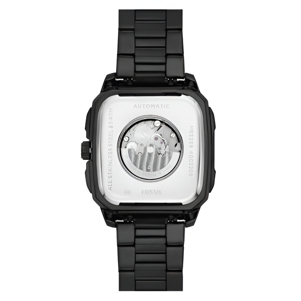 Fossil Inscription Automatic Black Stainless Steel Men’s Watch (ME3238)