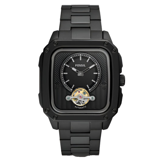 Fossil Inscription Automatic Black Stainless Steel Men’s Watch (ME3238)